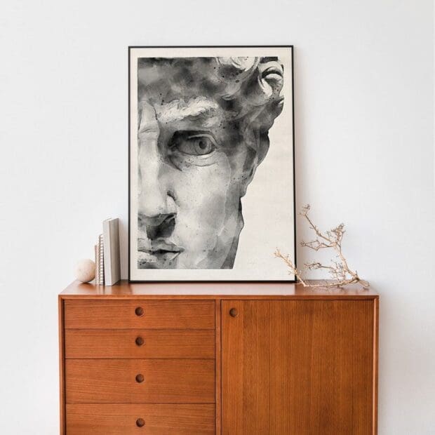 Watercolor David Statue Head Poster | Series N01 - Image 2