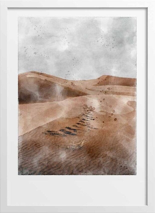 Watercolor Desert Dunes Poster | N01