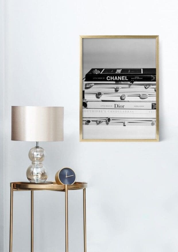 Editorial Fashion Stacked Books Poster (Black & White) - Image 2