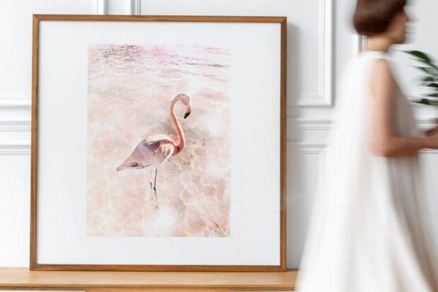 Pink Flamingo Poster |  N01 (Watercolor Painting) - Image 2