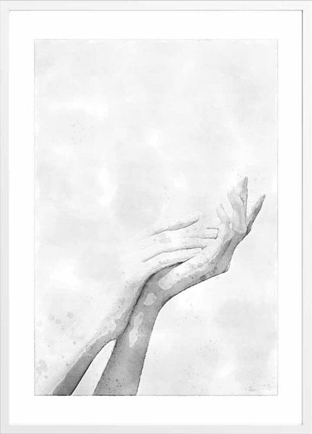 Watercolor Elegant Hand Form Poster | N01