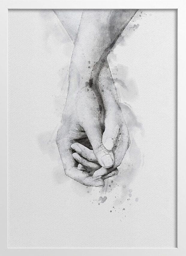 Painting Hands Together Poster