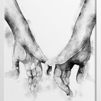 Watercolor Painting 2 Hands Poster