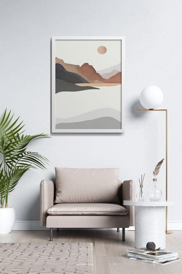 Scandi Mountain Scene Poster Illustration - Image 2