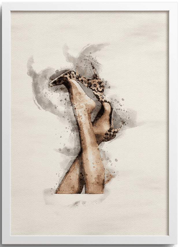 Watercolor Fashion Cheetah Shoes Poster