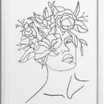 Feminine Floral Poster Line Drawing