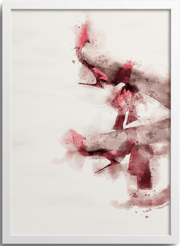 Watercolor Editorial Red Shoe Poster