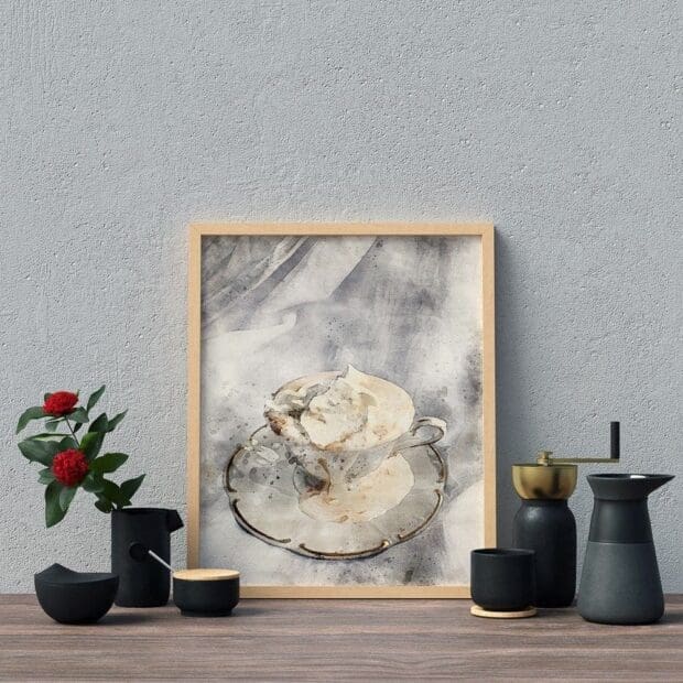 Watercolor coffee & cream poster - Image 2