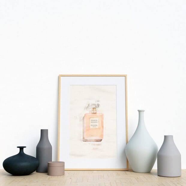 Watercolor Coco perfume bottle poster | N01 - Image 2