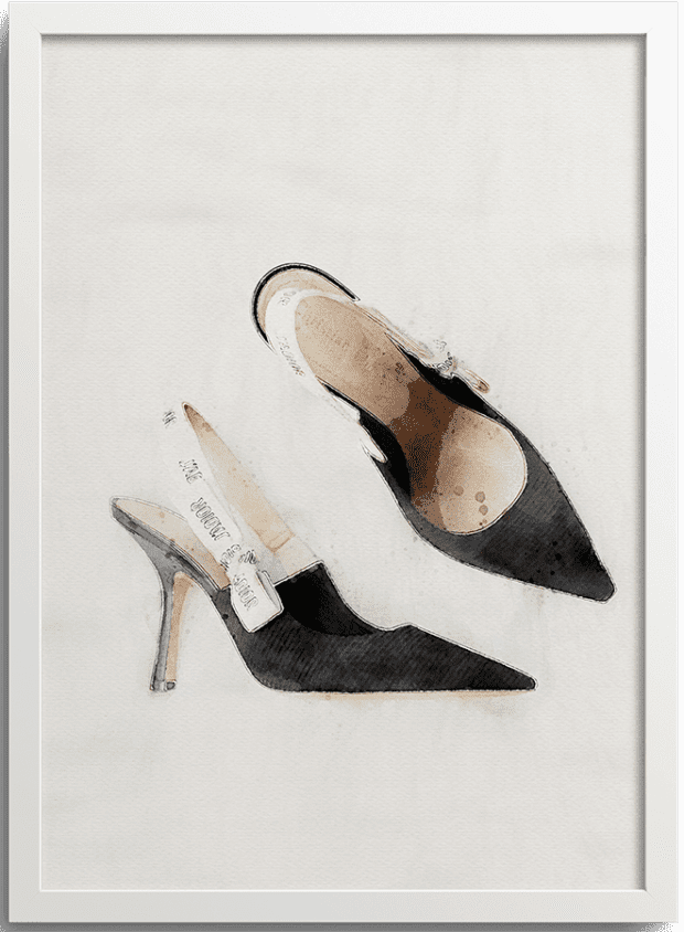 Watercolor Fashion Shoes Posters - 1 of 3 - Jdior - Lafrique Studios