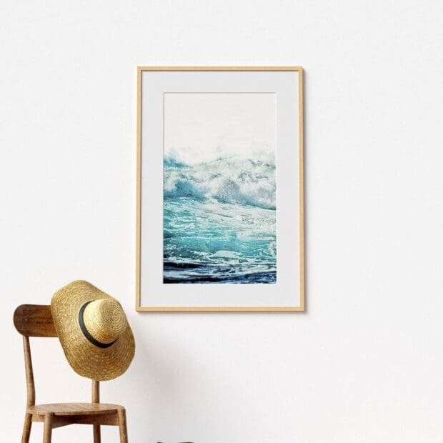 Watercolor Ocean beach waves blues poster | N01 - Image 2