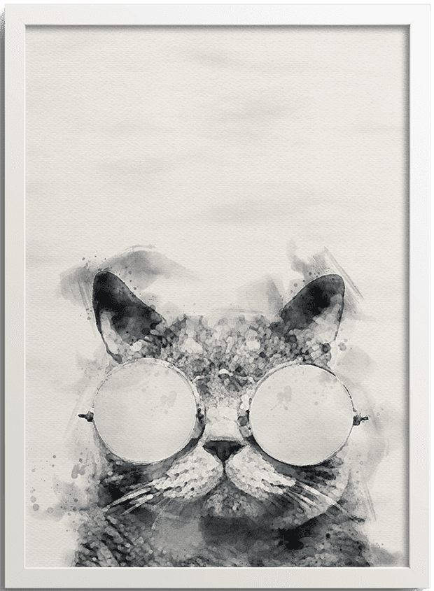 French fashion art cat poster