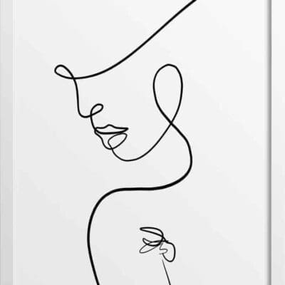 Line Drawing Feminine Face Figure No2 – Illustration