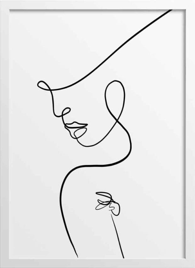 Line Drawing Feminine Face Figure No2 – Illustration