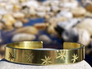 Stunning Stars Brass Bangle - Adjustable