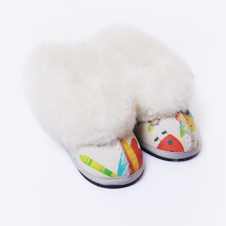 Garden Delight Sheepskin Slippers for Babies (End of Stock)