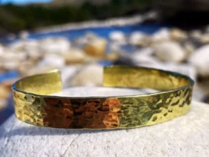 Reflections Dappled Brass Bangle - Adjustable