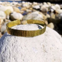 Zebra Brass Bangle - Adjustable