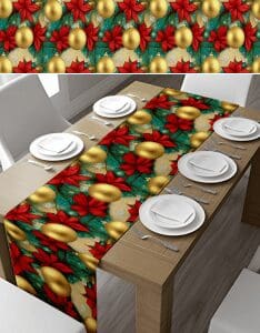 Charming Poinsettia Table Runner (Christmas Table Runner) | Local is Lekker ZA | African Gifts