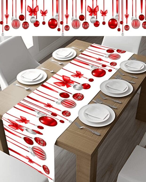 Red Bauble Table Runner