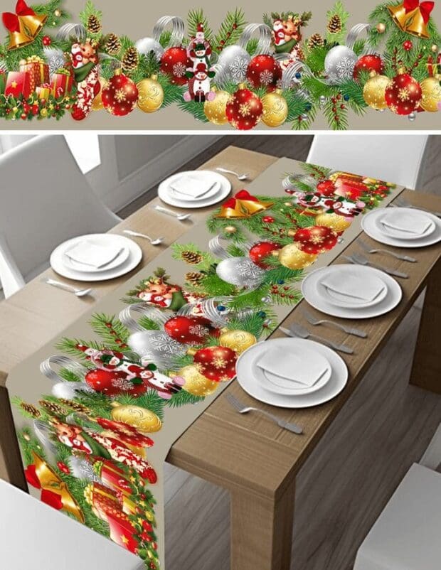 Festive Ornament Table Runner