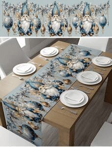 Enchanted Blue Gnome Table Runner (Christmas Runner) | Local is Lekker ZA | African Gifts