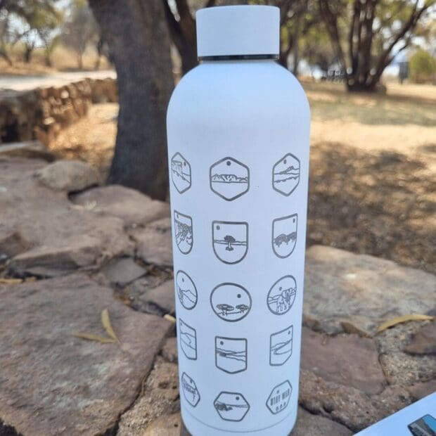 Stay Wild National Parks Bottle (White) + Mini sticker set - Image 2