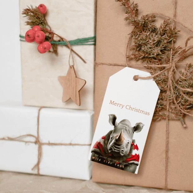 Festive African Animal Gift Tags (Variety Pack of 5 Christmas Gift Tags) - Image 6