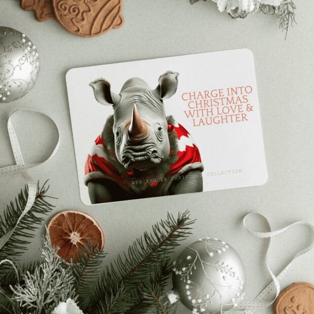 Rhino-Rumbustious Christmas Card (A6) - Image 2