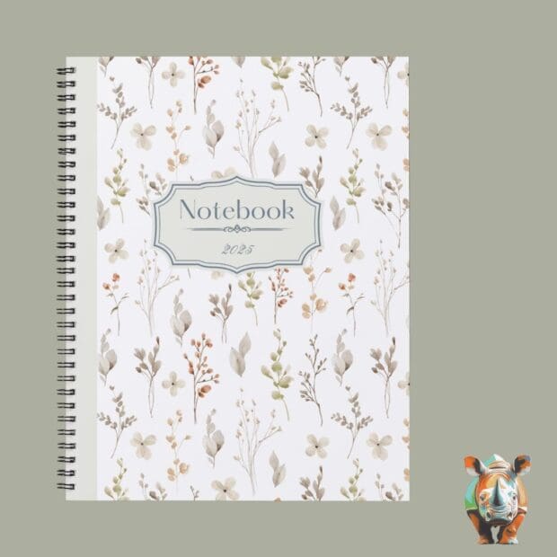 Cream Watercolour Floral Notebook 2025 (A5) - Image 2