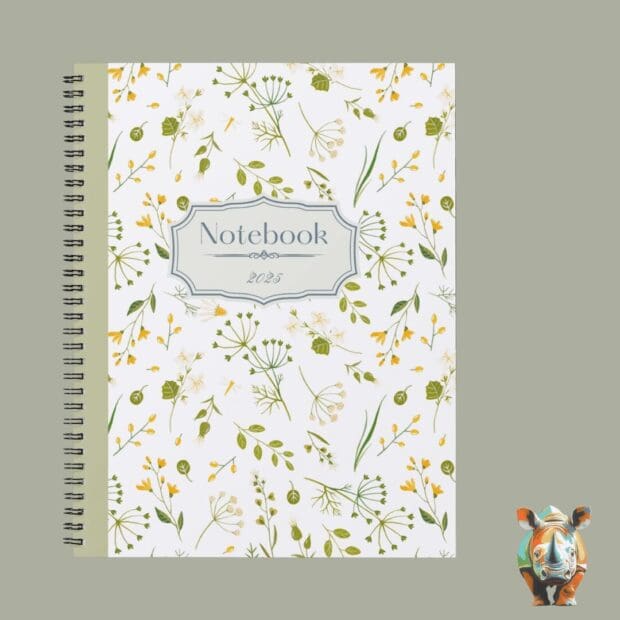 Gorgeous Green Watercolor Floral Notebook 2025 (A5) - Image 2