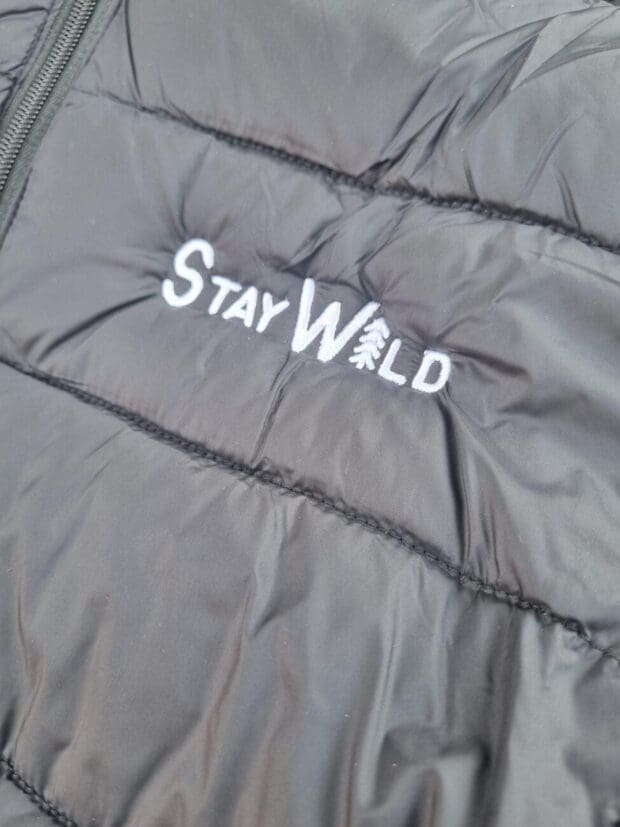 Stay Wild Puffer Jacket Black (Unisex size) - Image 2