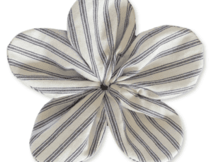 Navy Pin Stripe Flower Scrunchie