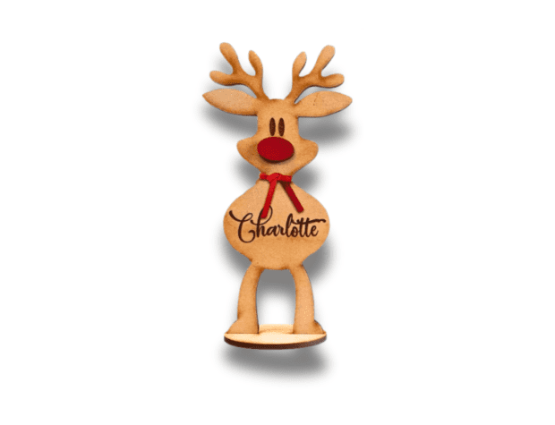 Adorable Wooden Reindeer Table Placeholders (Personalised) - Image 2