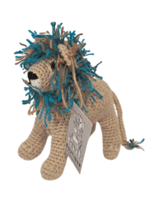 Crochet Lion Handmade (Beige with a Blue Mane) | Local is Lekker ZA | African Gifts