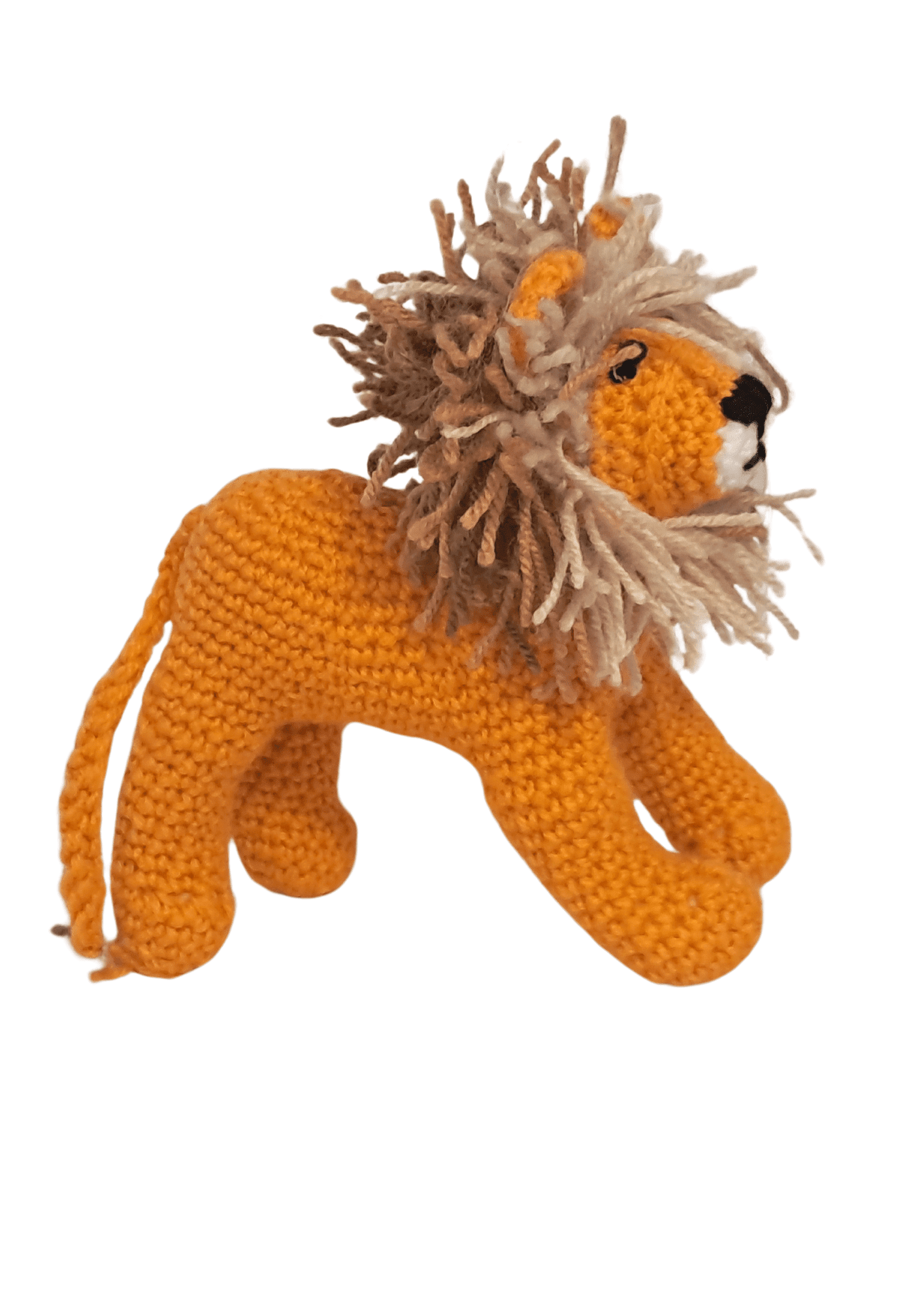 Orange Blondie Crochet Lion Handmade