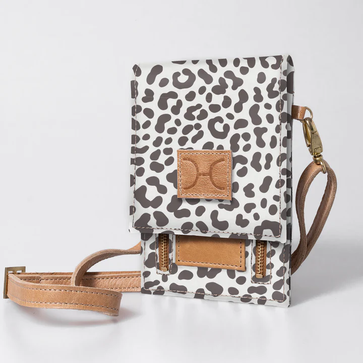 White Cheetah Cellphone Sling