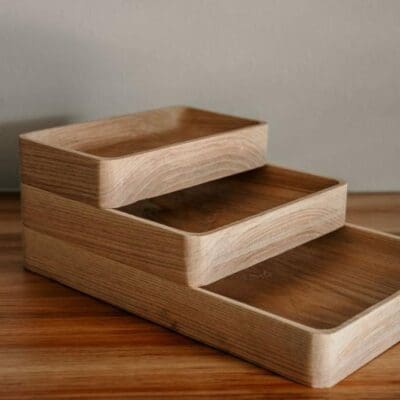 ASH wooden Desk Desk Organiser Re: mote is Stackable wooden Trays.
