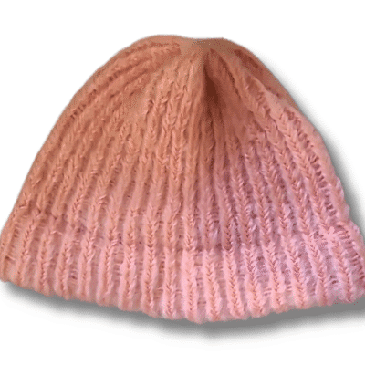 Chunky Coral Mohair Beanie