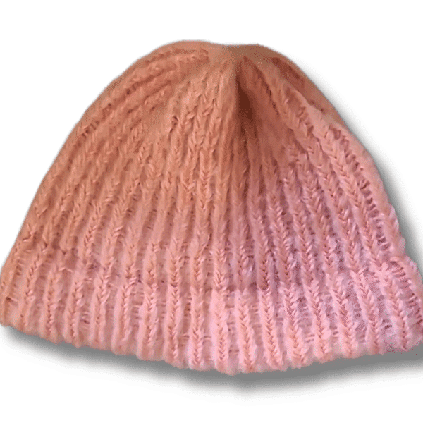 Chunky Coral Mohair Beanie (adult)