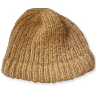 Soft Ecru Chunky Mohair Beanie