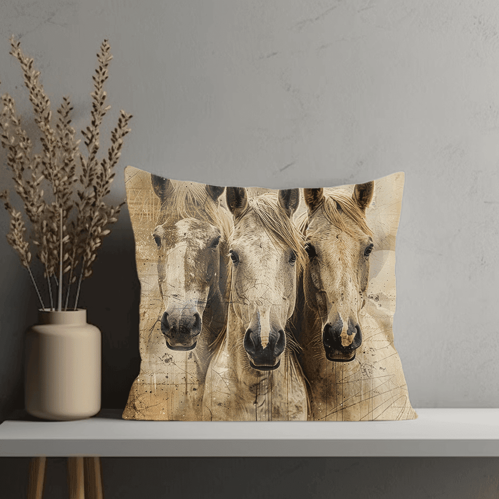 3 Wild Horses Printed Scatter Cushion