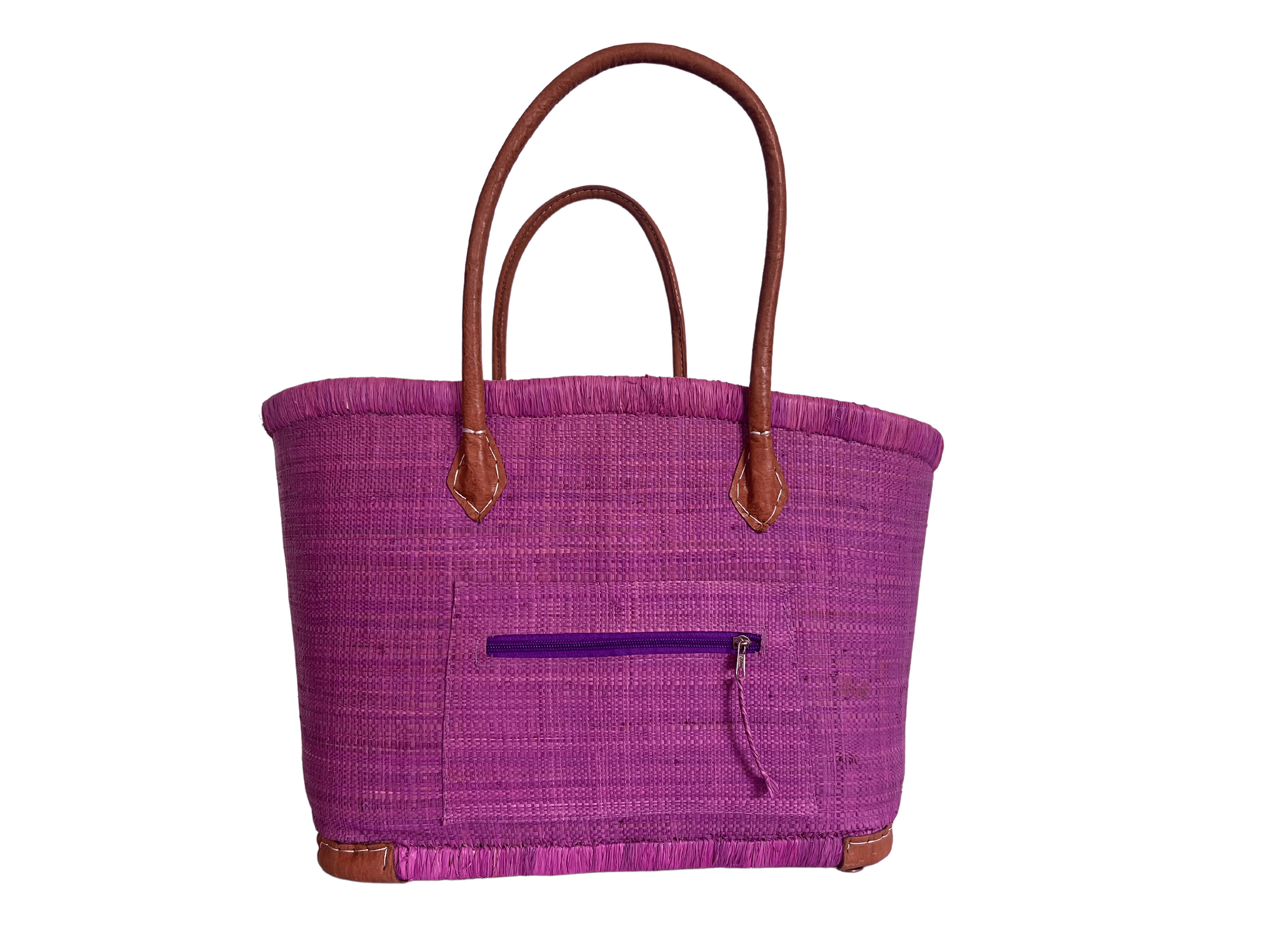 Woven Pink Bell Basket Bag