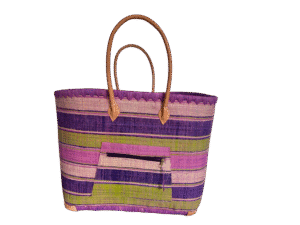 Handwoven Canvas Basket Bag