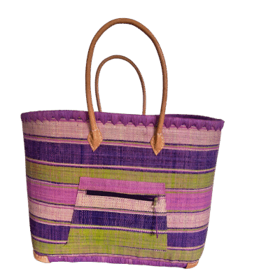 Handwoven Canvas Basket Bag
