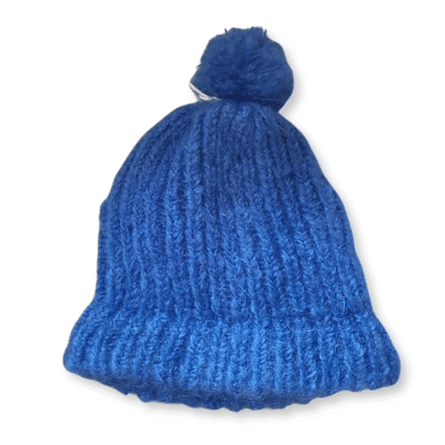 Navy Blue Chunky Mohair Beanie