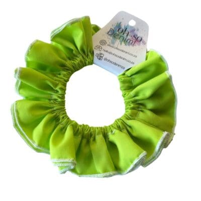 Lime Green Ruffle Scrunchie