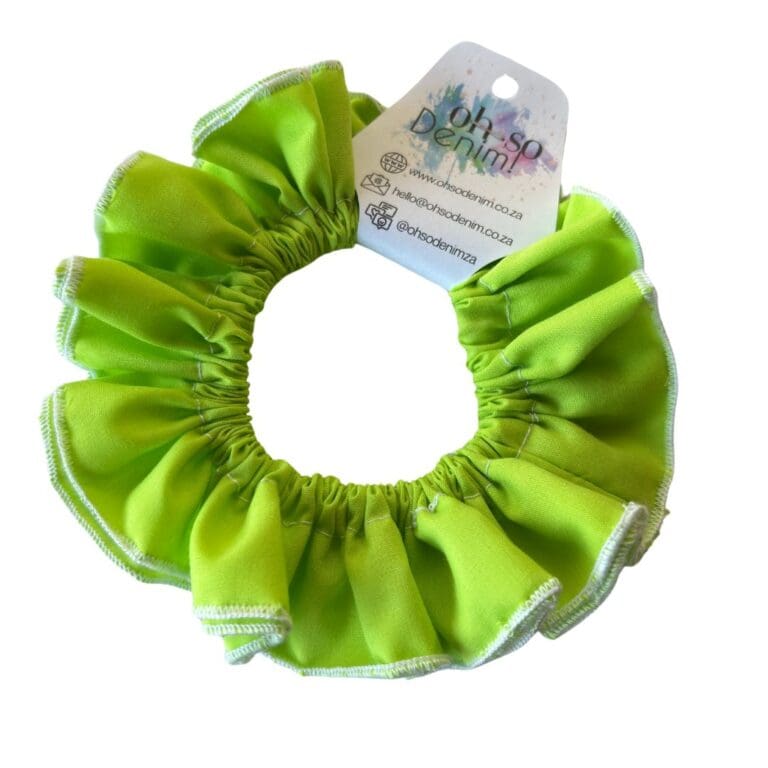 Lime Green Ruffle Scrunchie