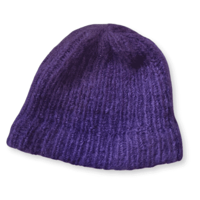 Luxury Purple chunky mohair beanie