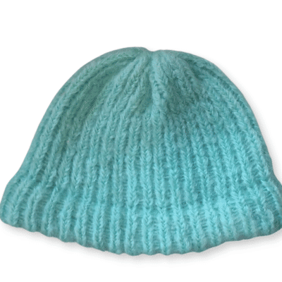 Mint Chunky Mohair Beanie